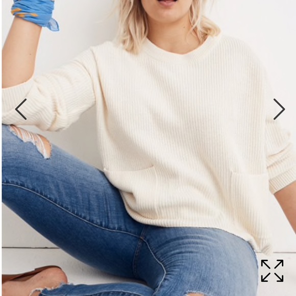 madewell patch pocket pullover sweater